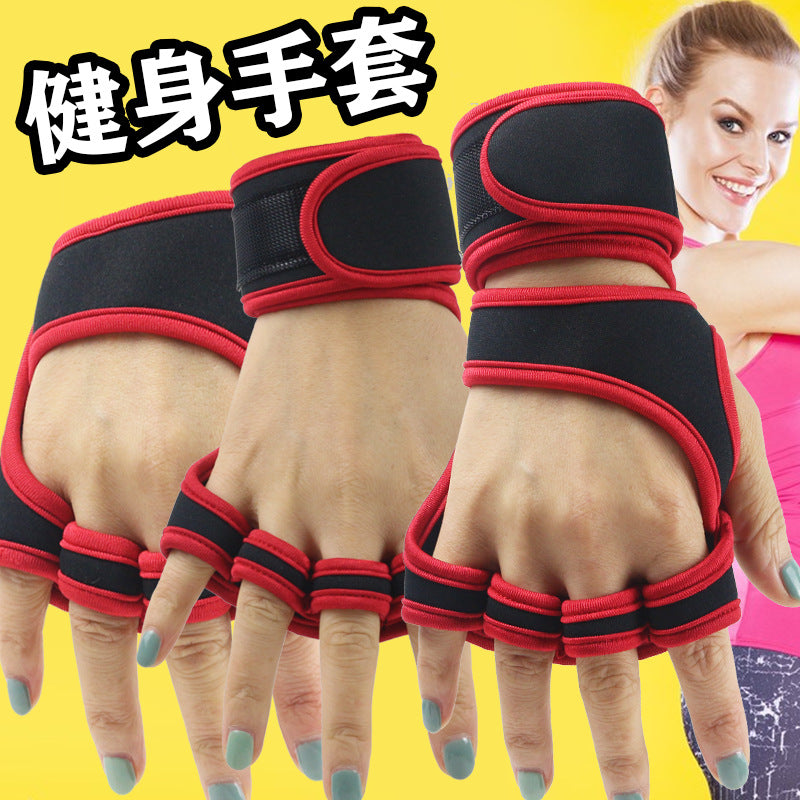 Gym Weightlifting Gloves Men's And Women's Wrist Guard Anti-slip Half-finger Sports Horizontal Bar Equipment Training Lead-up Anti-Cocoon