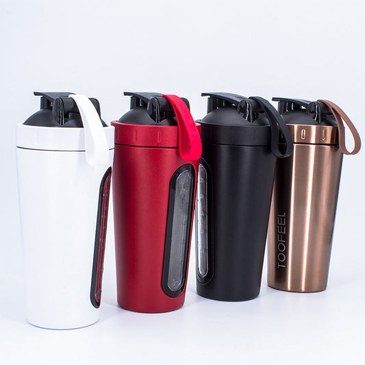 Stainless Steel Protein Mixed Shaker Blender Cup Water Bottle Gym Sport