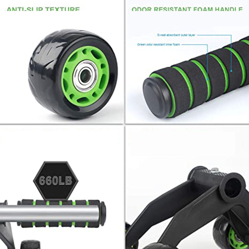 4-wheel Mute Abdominal Wheel New Combination 10-piece Set Auxiliary Training Skipping Rope Sliding Plate Push-up Fitness Equipment