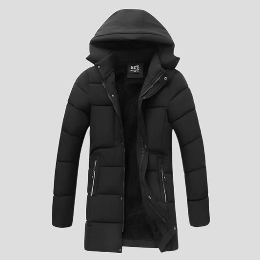Men's Thick Mid-length Hooded Cotton Jacket
